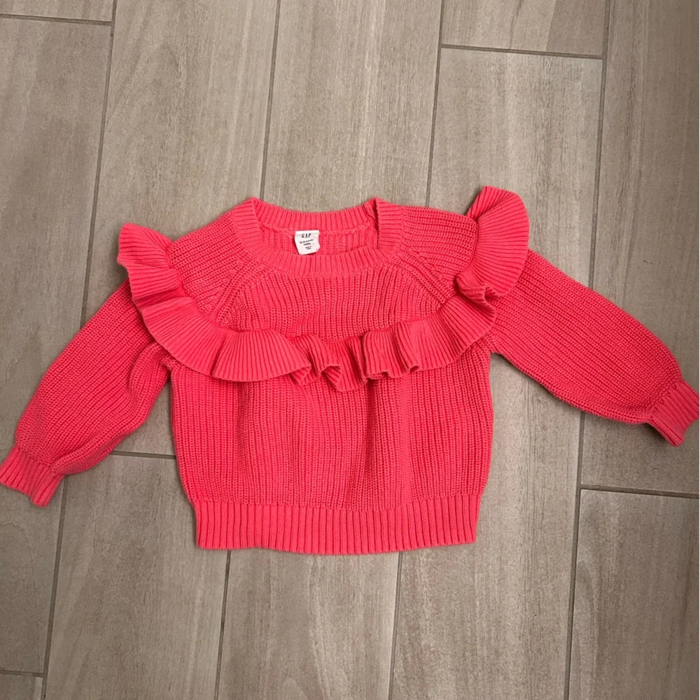 Little girls Pink Ruffle Sweater 18-24m
